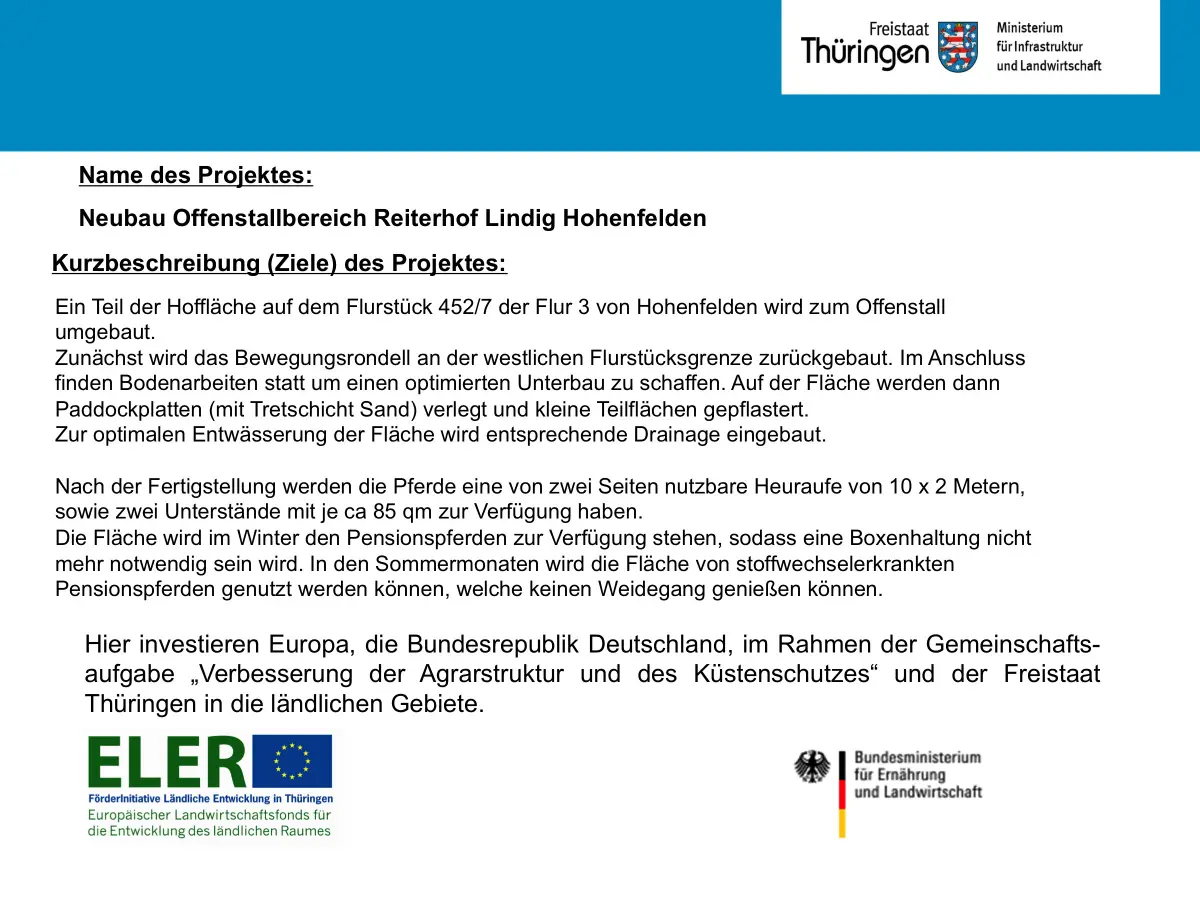 Finanzierung ELER Offenstall